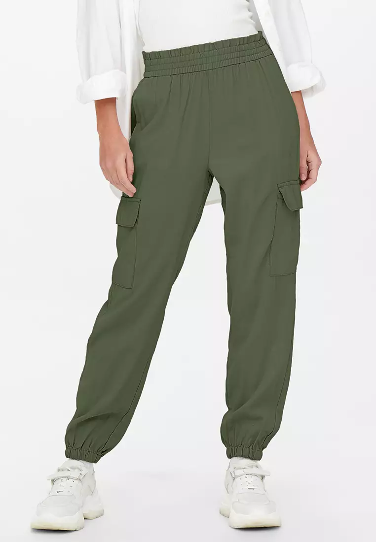 Only Pantaloni Cargo Donna Karin | Vita Media Colore Nero | Look Moderno E Comodo Per Ogni Giorno - 5