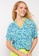 LC WAIKIKI blue Front Button Closure Floral Short Sleeve Viscose Women's Shirt 4C183AA4C56426GS_3