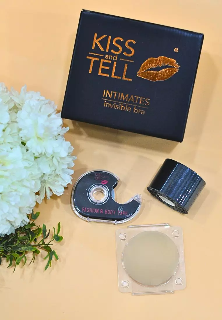 Premium Non Adhesive Nipple Cover + 5cm Body Tape Roll + Clothes Tape Lingerie in Black