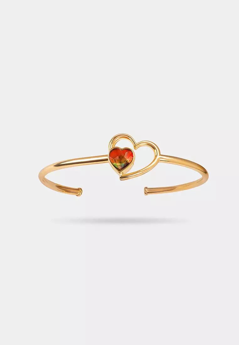 Amour Fleur Ammolite Bangle 033 Gold Plated