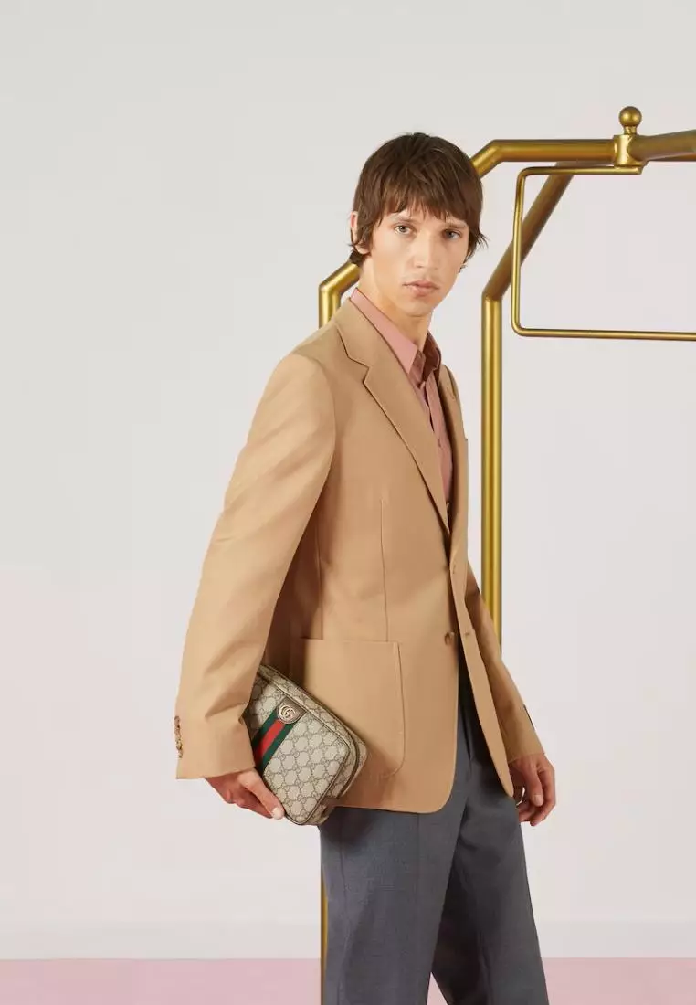 Gucci Savoy Toiletry Case With Web Beige