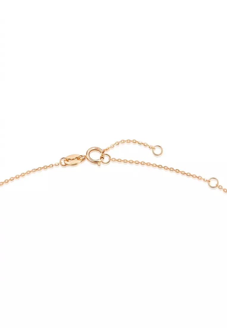 Delicate Gold 18K Rose Gold Butterfly Necklace for Women 92260N