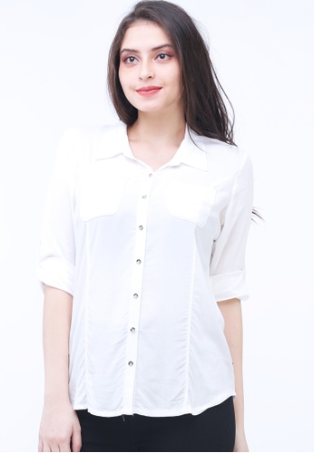 Crissa Woven Plain Rayon Long Sleeves Shirt | ZALORA Philippines
