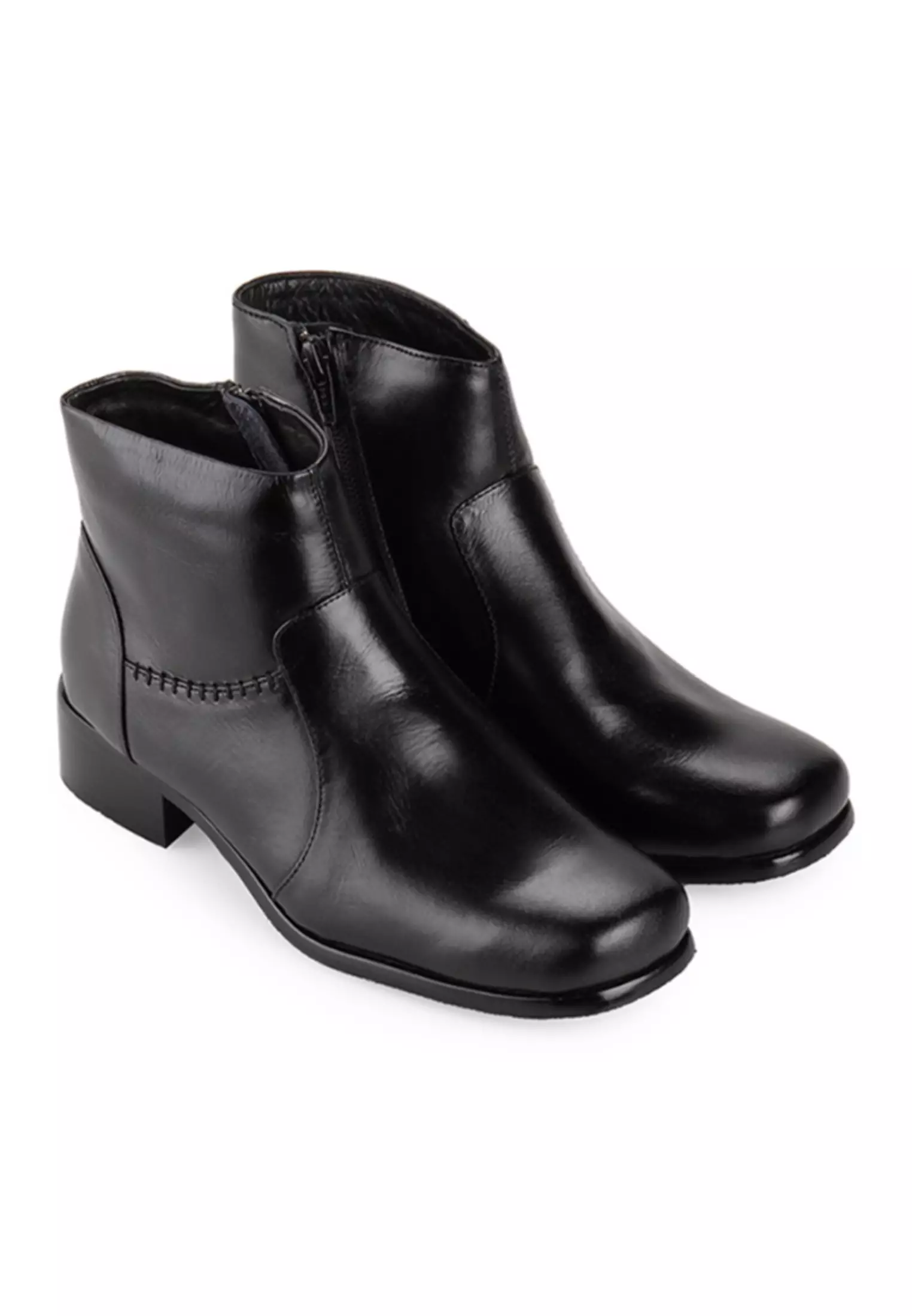 Christoper Sepatu Ankle boots Wanita  Zipper side guinne leather