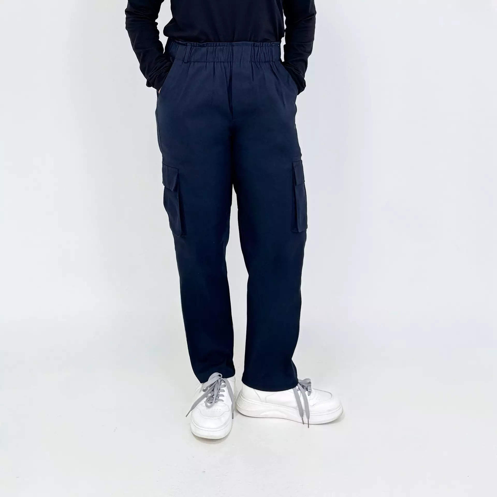 Cargo Luna Pants [NAVY] Celana Panjang Katun Kargo Fit bb 43-87 Kg