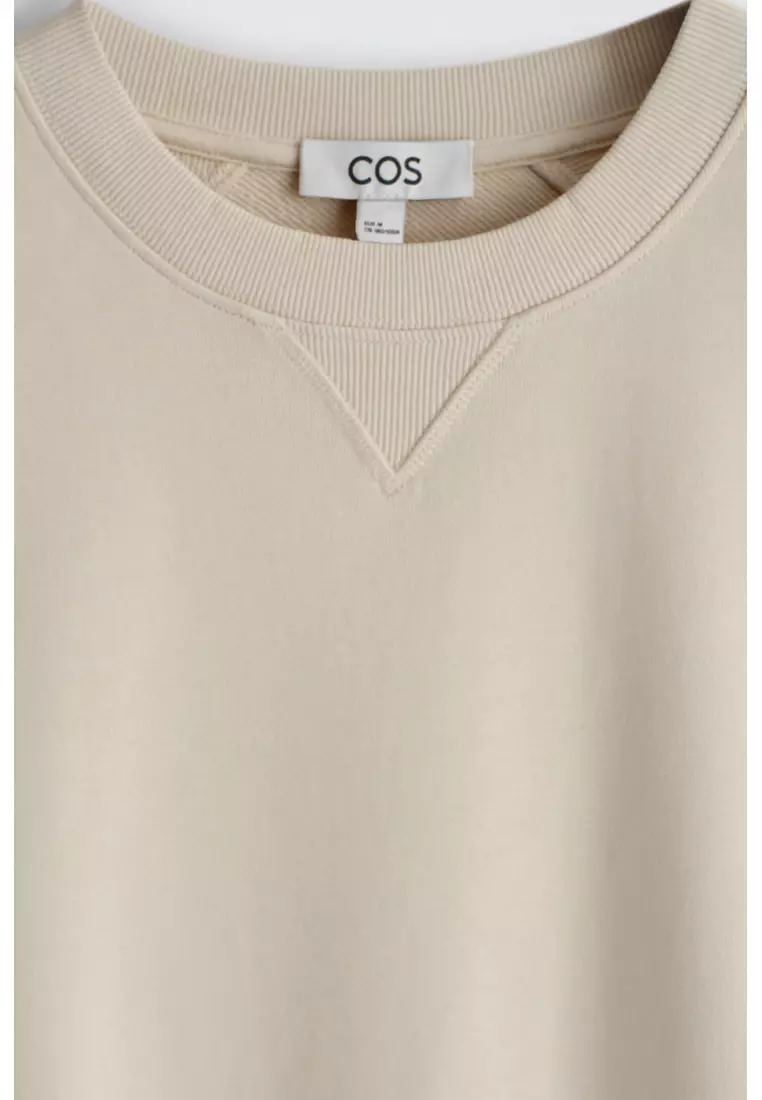OVERSIZED SHORT-SLEEVED COTTON SWEATSHIRT