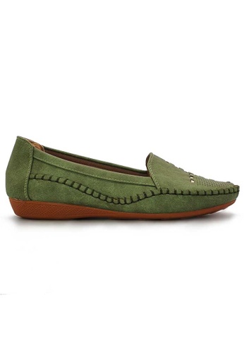 POLO HILL green POLO HILL Ladies Slip On Loafers 56597SH0C7E8CAGS_1