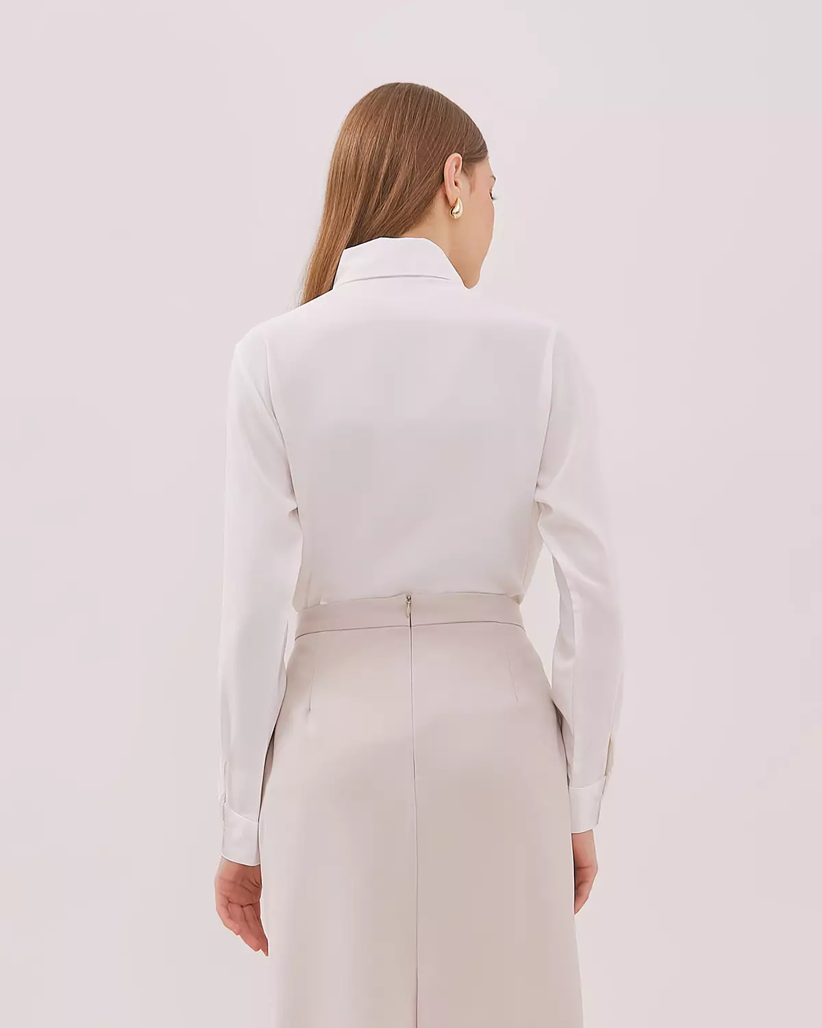 WOMEN'S WHITE LONG SLEEVED BLOUSE