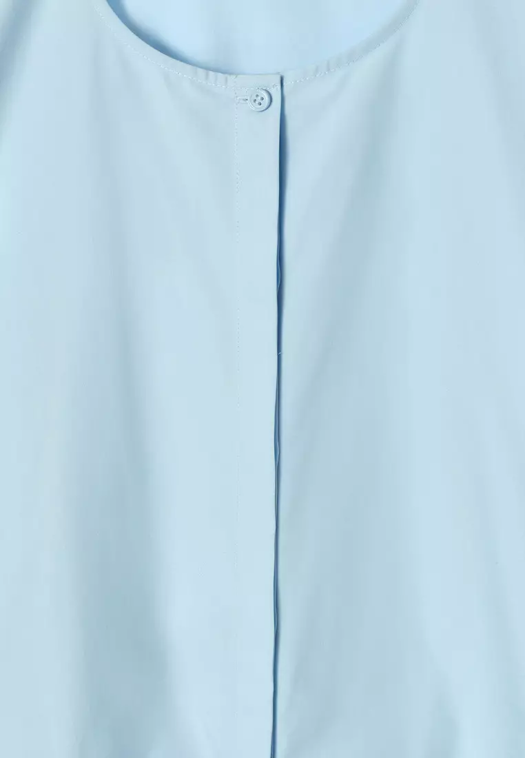 PUFF-SLEEVE COTTON MINI DRESS