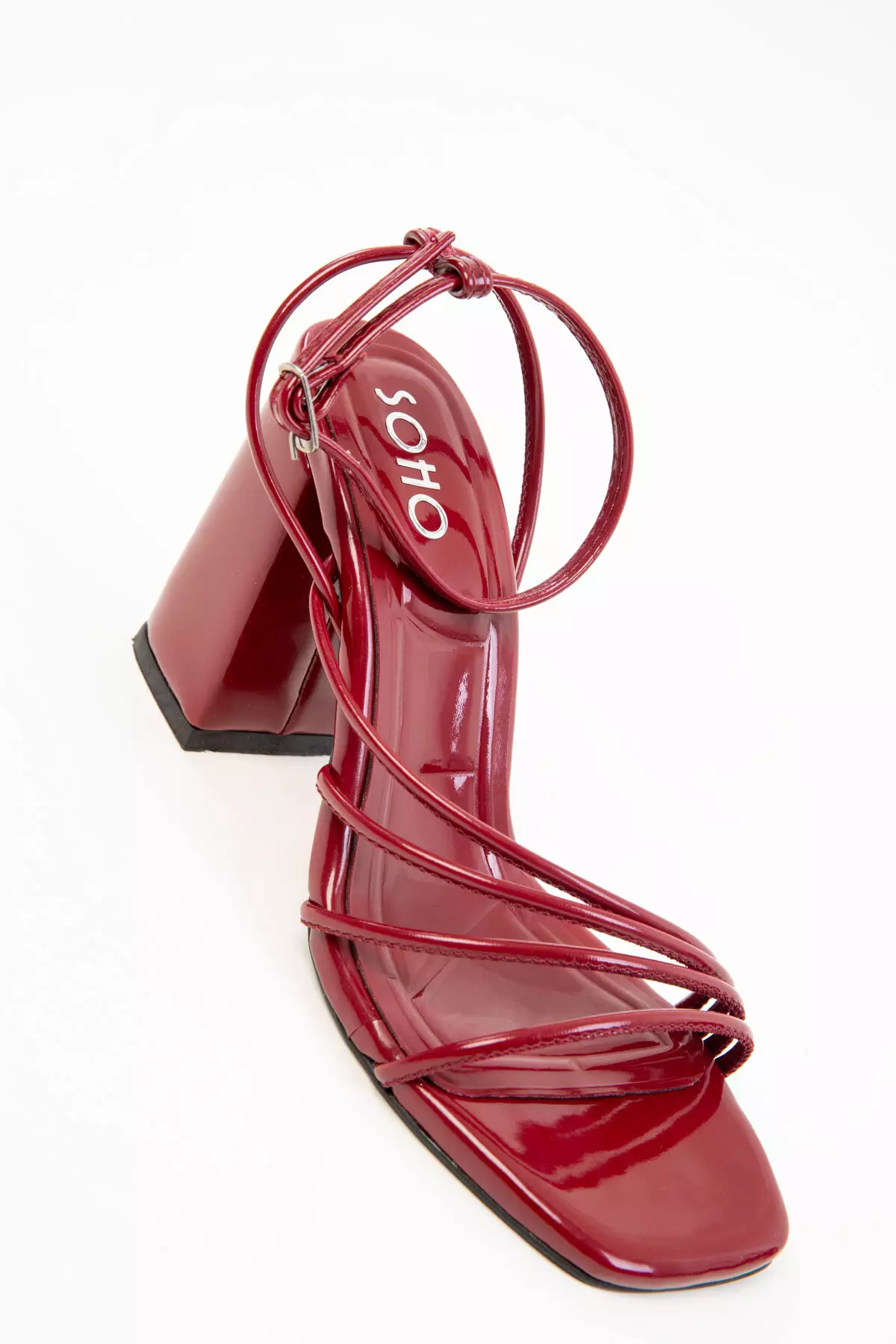 Claret Red Patent Leather Women's Classic Heeled Shoes 20282