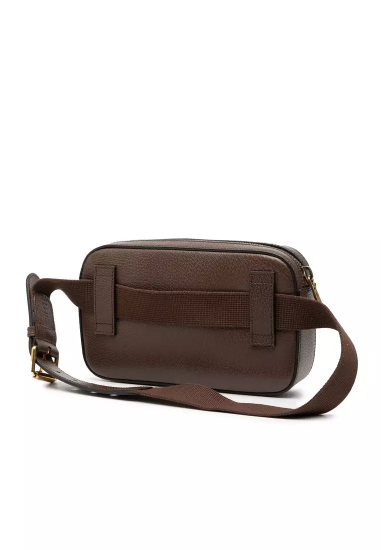 Pre-Loved Gucci 100th Anniversary Textured Dollar Calfskin Logo Belt Bag
