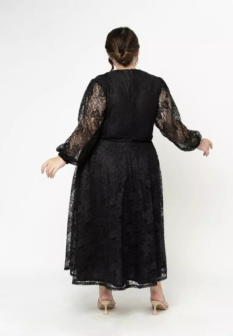Plus Size Long Dress Hye Ji Black
