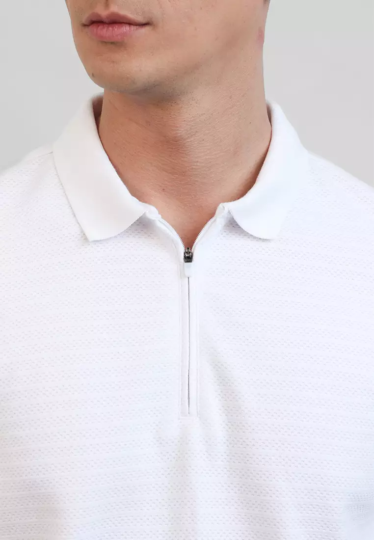 MOC Kaos Polo Lengan Pendek Pria LEO - WHITE