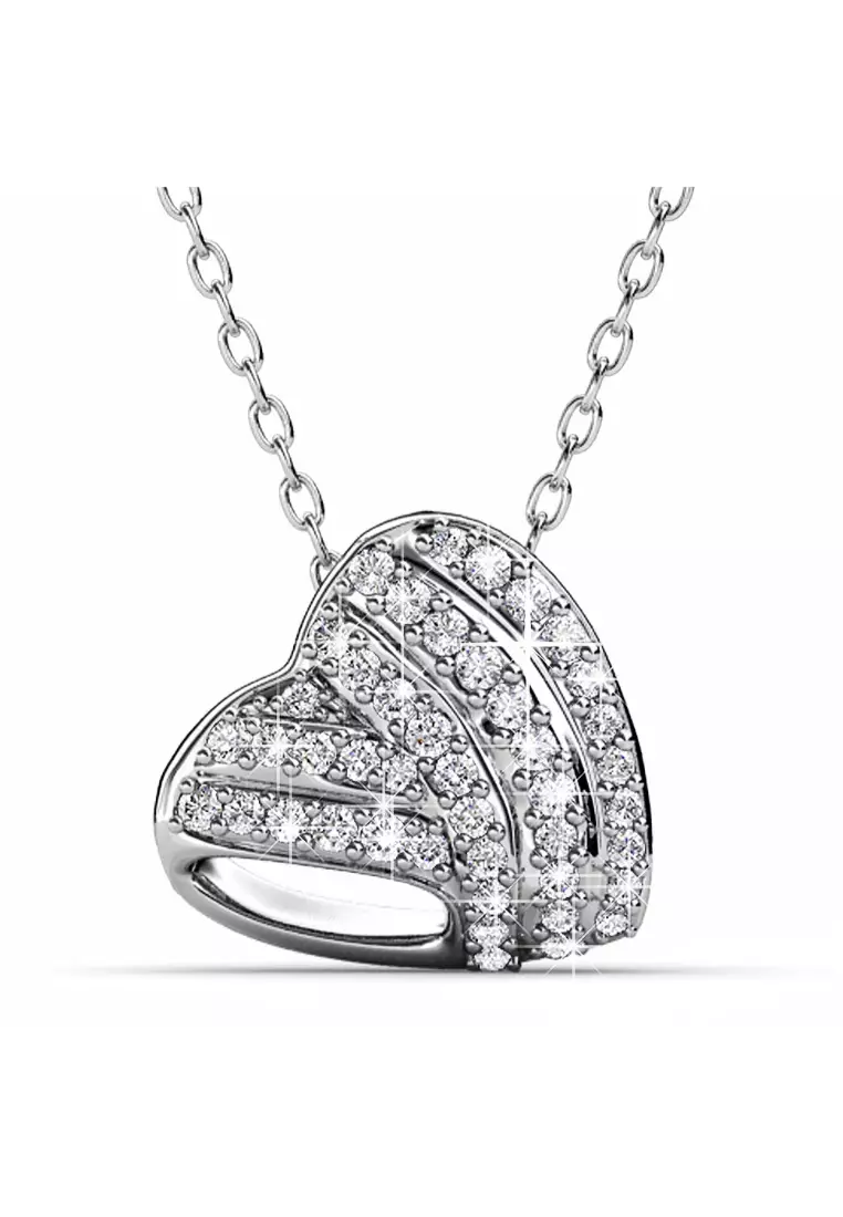 Buy Krystal Couture Heart-Shaped White Gold Pendant Necklace