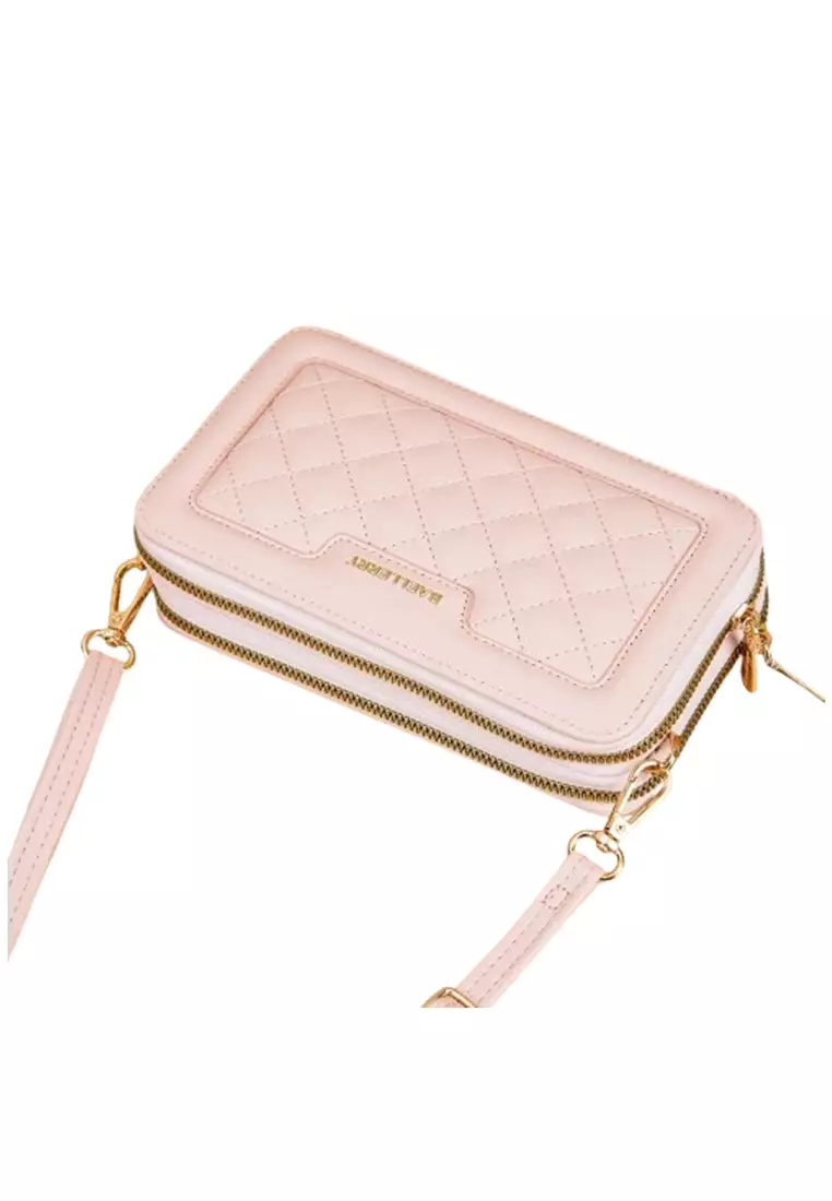 Tas Selempang Wanita 2 IN 1 Dompet Handphone Bahan Kulit PU Leather Premium ORIGINAL - Pink