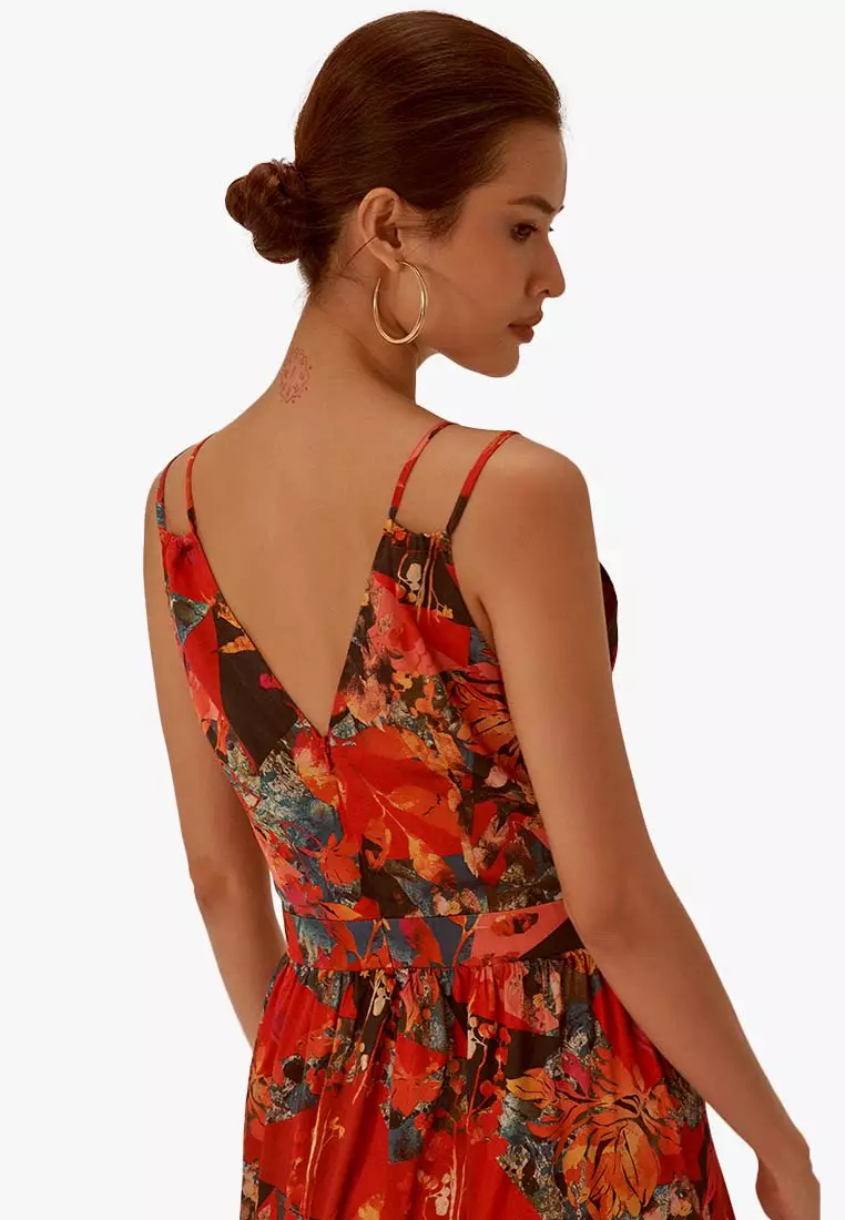 Fly Sky Maxi Silk Dress