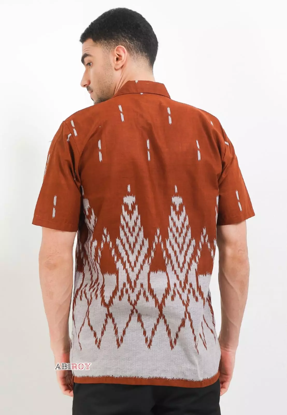 Davirangga Terakota Kemeja Batik Pria Premium Slimfit Lengan Pendek NLN