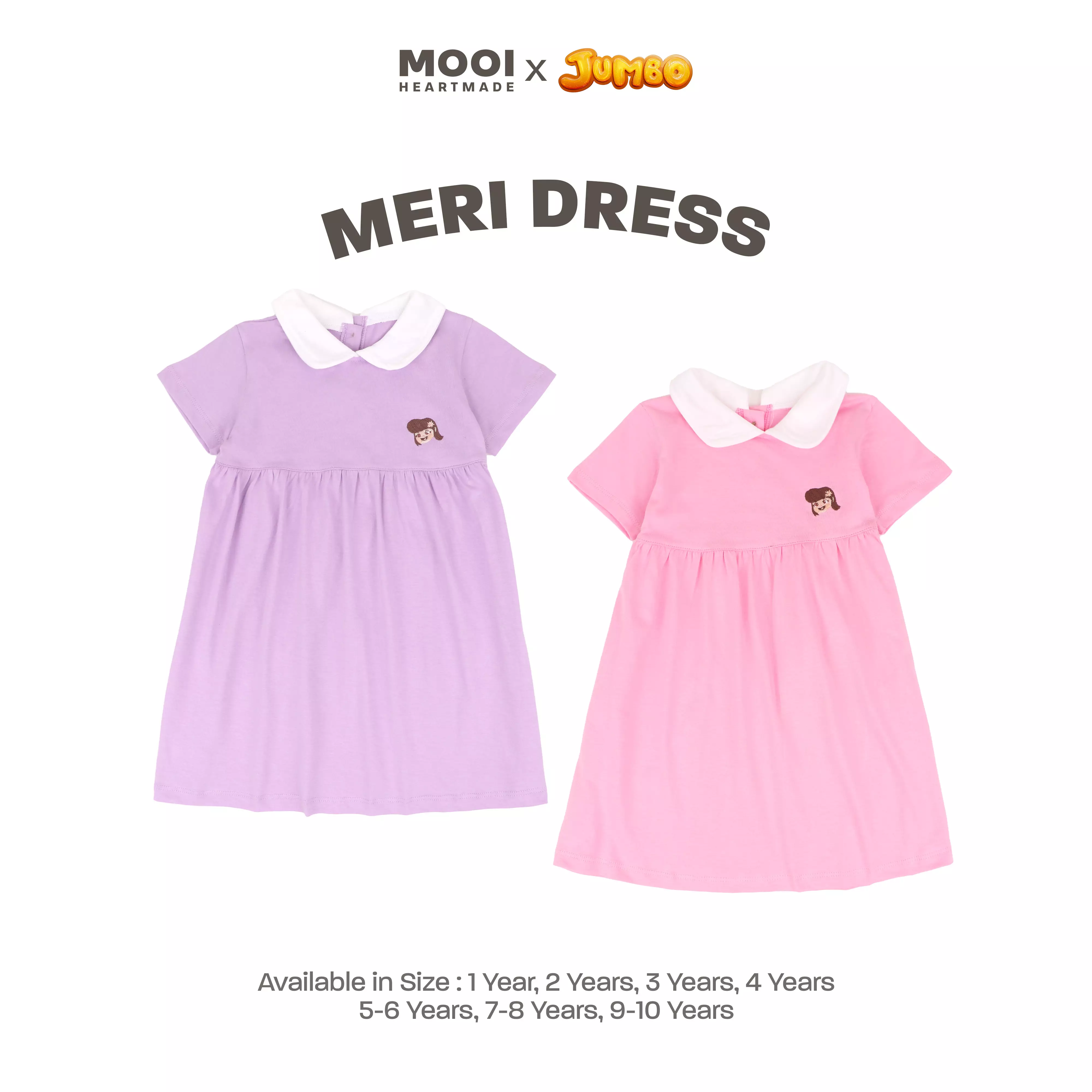 Mooi x Jumbo Dress Anak Perempuan Meri Dress - Pink Berry