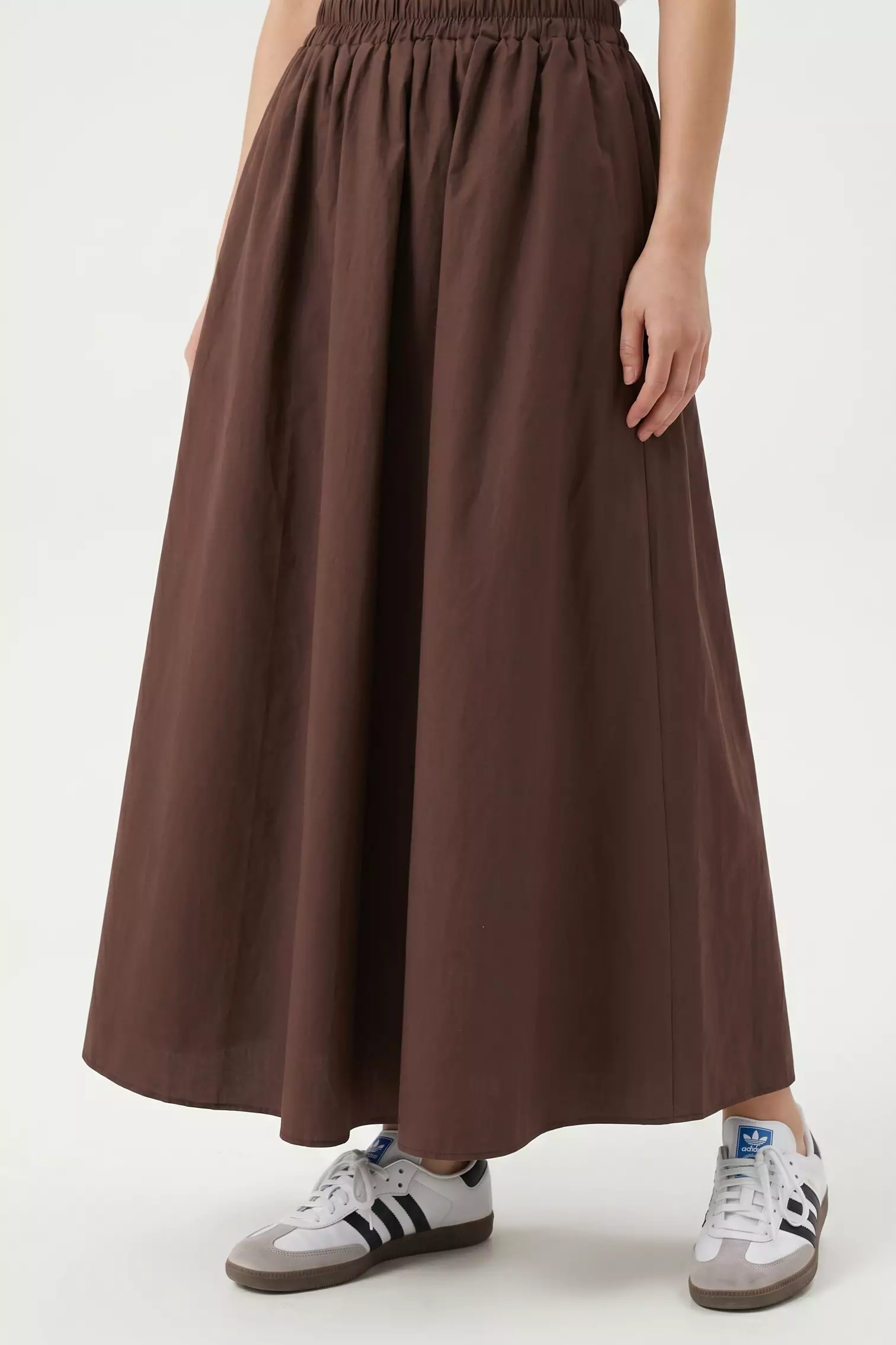 Brown Cotton Woven Top-Bottom Skirt Set TCTSS25US00051