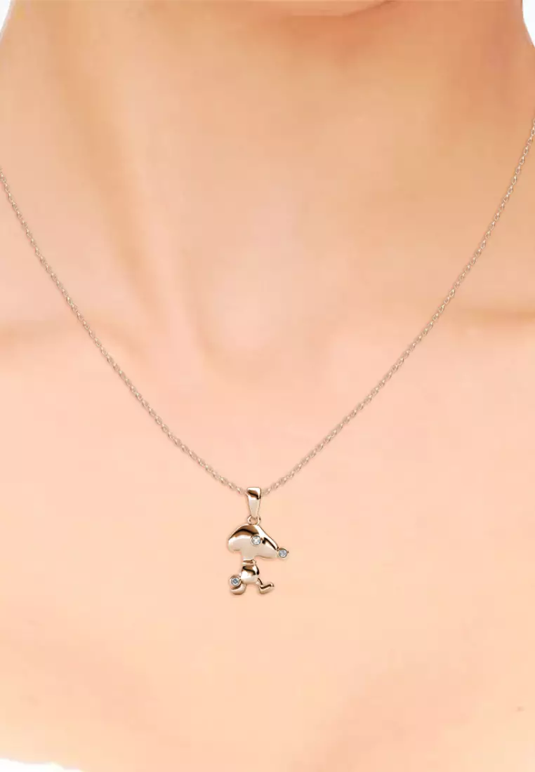 Pup Beagle White RG - Kalung Crystal by Her Jewellery