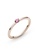 PANDORA gold Pandora 14K Rose Gold-Plated Pink Solitaire Ring E40A8ACD5CD316GS_2
