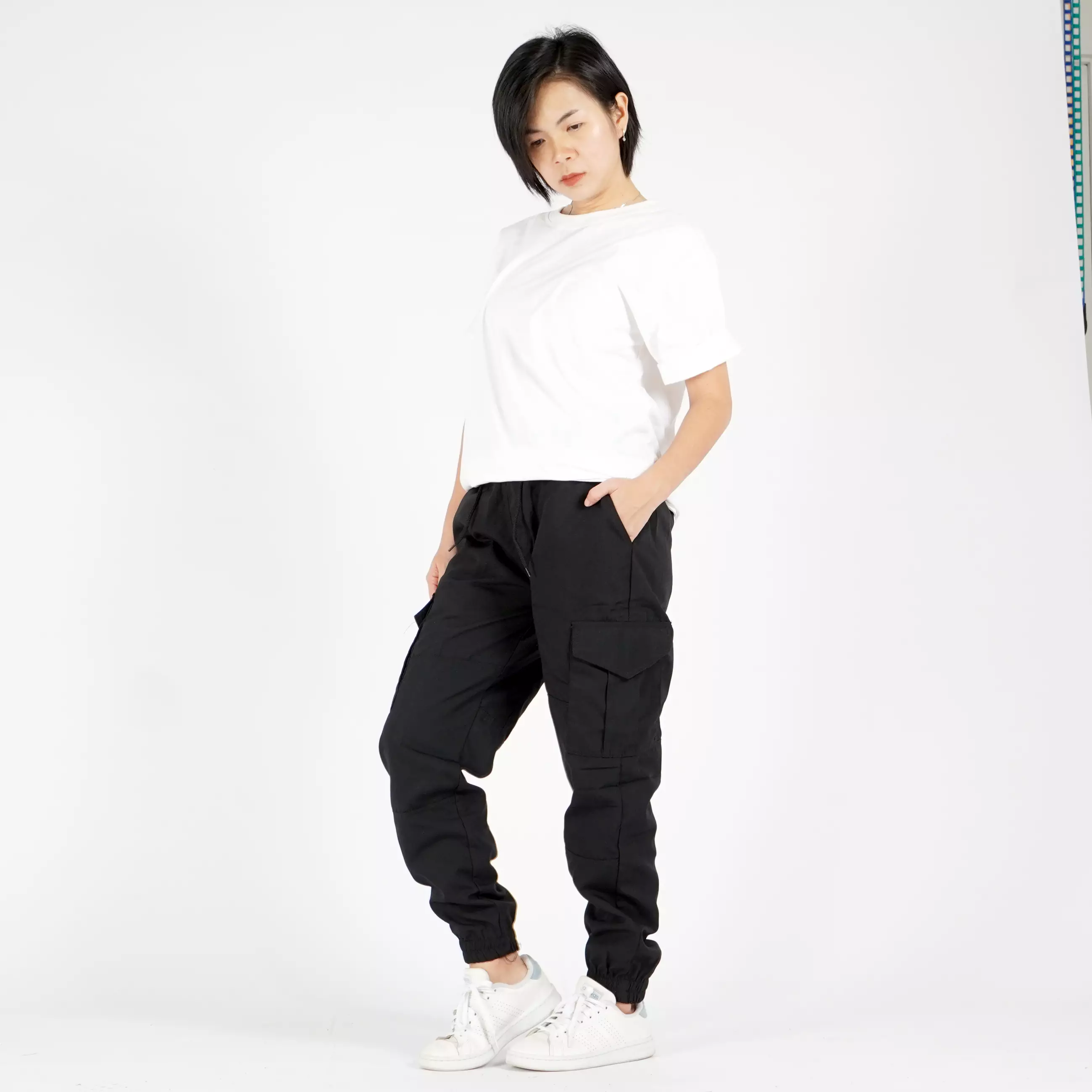  DIVA Celana Cargo Hitam Celana Kargo Wanita Celana Panjang Cargo Wanita - HITAM