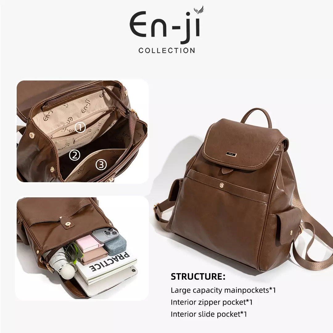 En-Ji Namju Backpack Wanita Warna Black