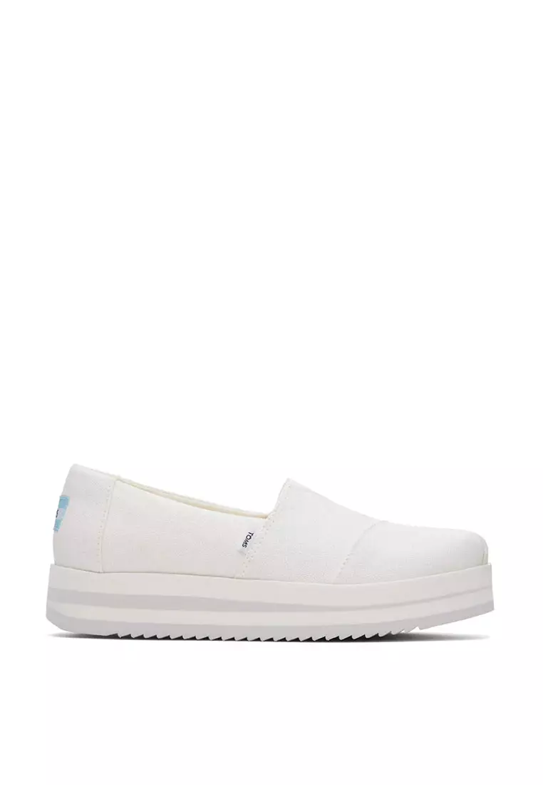 Discount on Toms  shoes - SKU: Espadrille Alpargata Midform Women - White Canvas