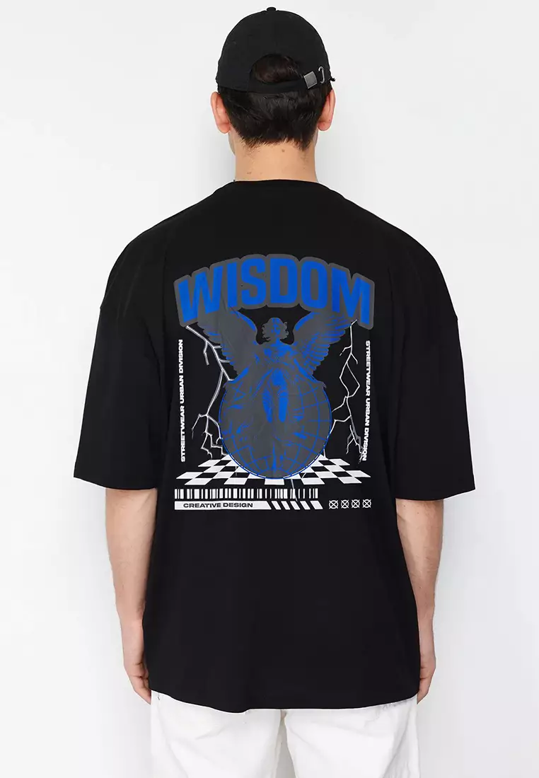 Ethnic Pattern Short Oversize T-Shirt