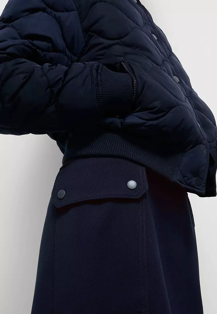 Satin Quilted Relaxed Bomber Jacket