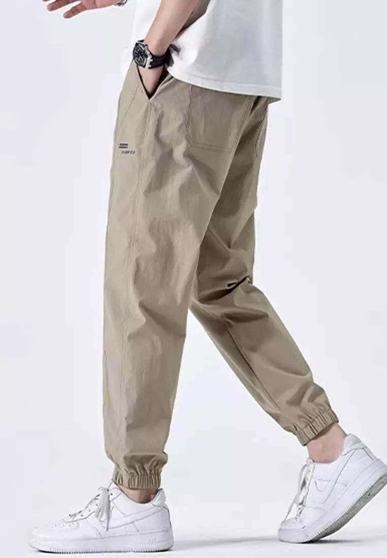 抽繩休閒束腳長褲