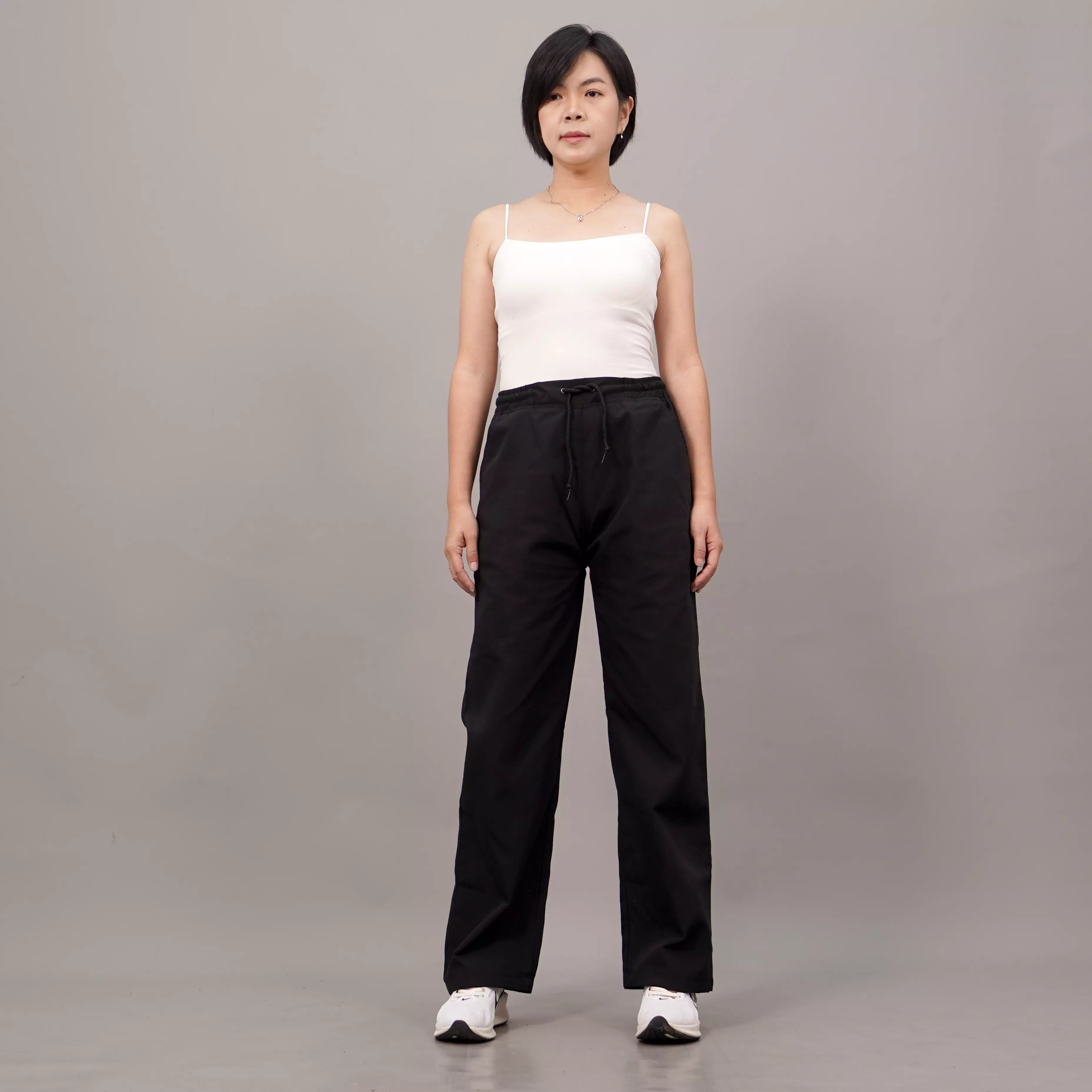 SAMY Celana Baggy Pants Wanita Celana Loose Pants Wanita - HITAM
