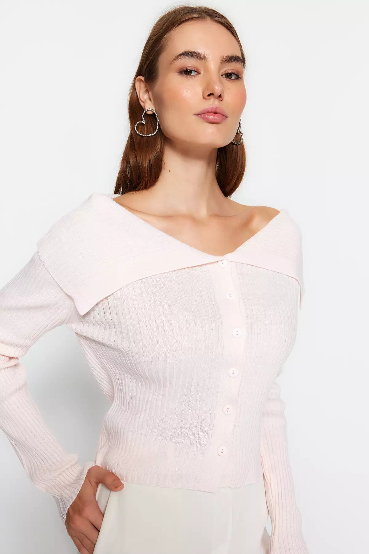 Off Shoulder Knit Cardigan