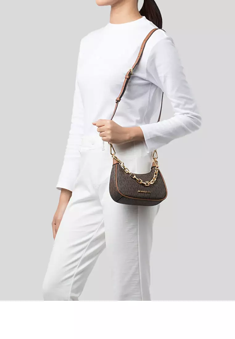 Michael Kors Cora Mini Zip Pouchette Crossbody Bag, Luxury, Bags & Wallets  on Carousell