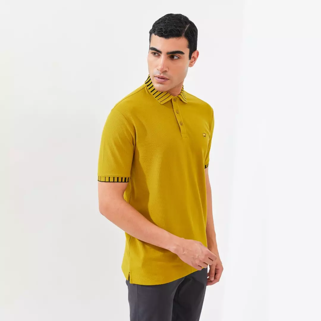 Jack Nicklaus Ben Polo Shirt Pria Regular Fit Golden Palm Colour Golden Palm