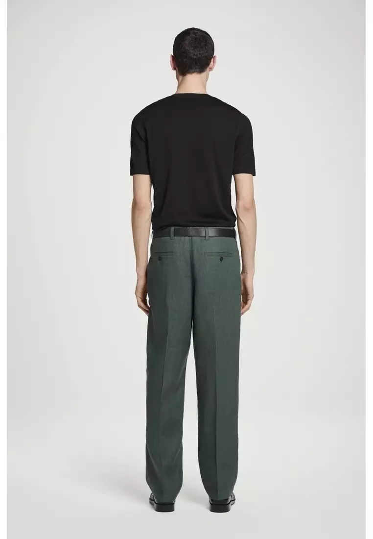 RELAXED LINEN TAPERED TROUSERS