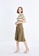 Hopeshow green Button  Fly Contrast Stitch Midi Skirt 727E5AACED4763GS_4