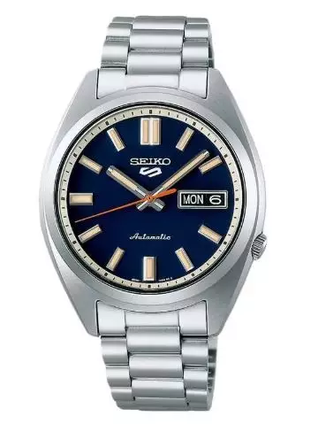Jam Tangan Pria Seiko 5 Sports SRPK87 SRPK87K1 SNXS Series Strap Stainless Steel Silver Blue Dial Color