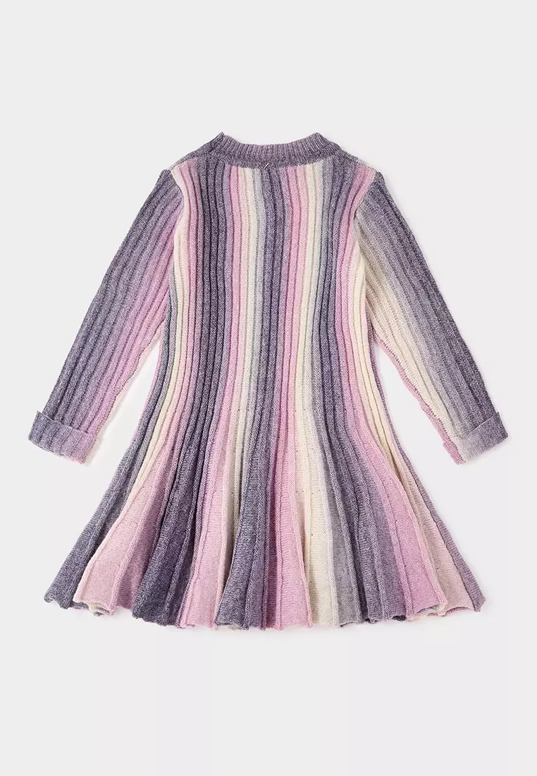 果凍丁香漸層針織連身裙