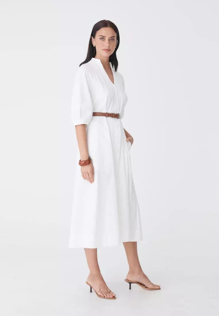 Lyn Lantern Sleeve Shirt Dress