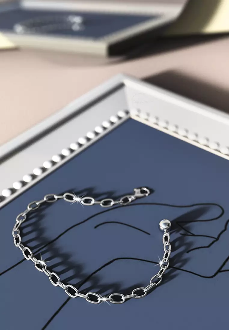 Solid 925 Sterling Silver Modest Cable Chain Bracelet