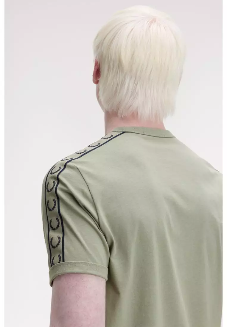 Fred Perry M4613 Contrast Tape Ringer T-Shirt (Seagrass / Navy)