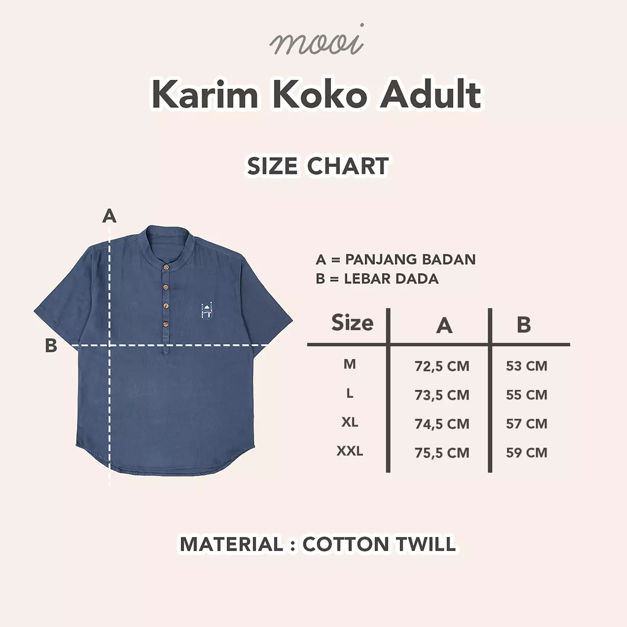 Mooi Atasan Pria Kemeja Pria Raya Collection Karim Koko V1 - Clary Sage