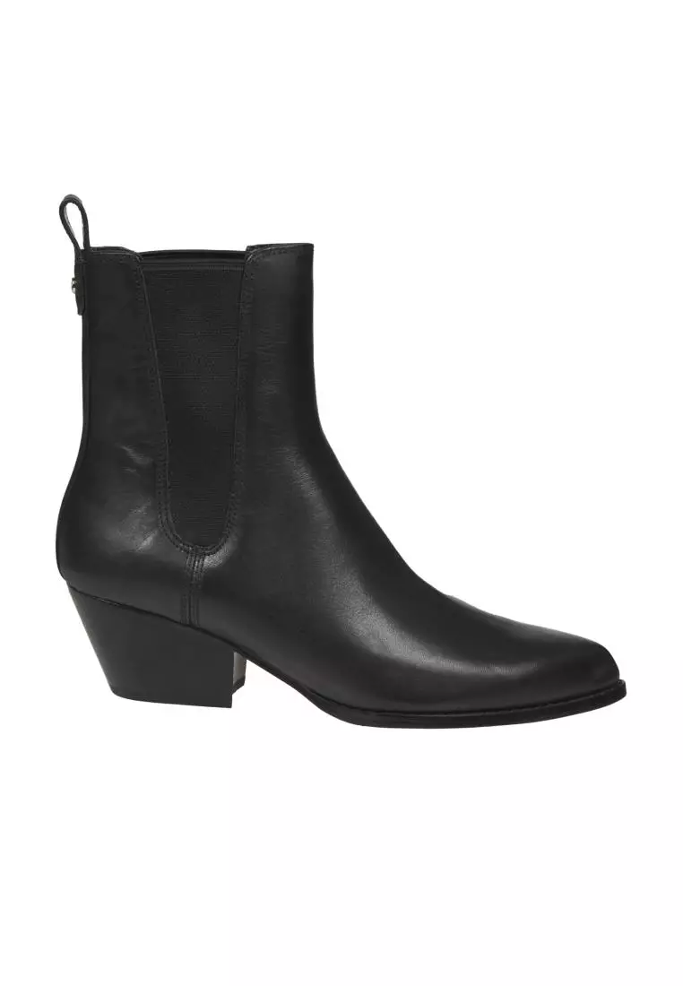 Michael kors black leather boots online