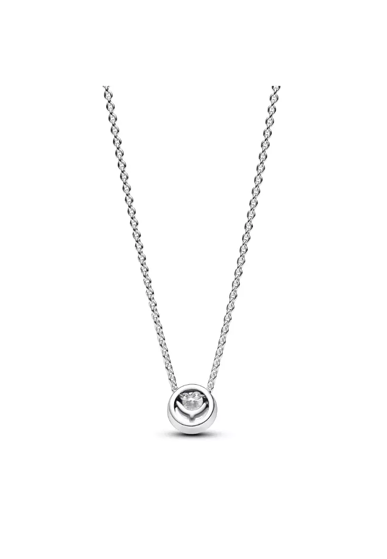Sparkling Round Halo Pendant Collier Necklace