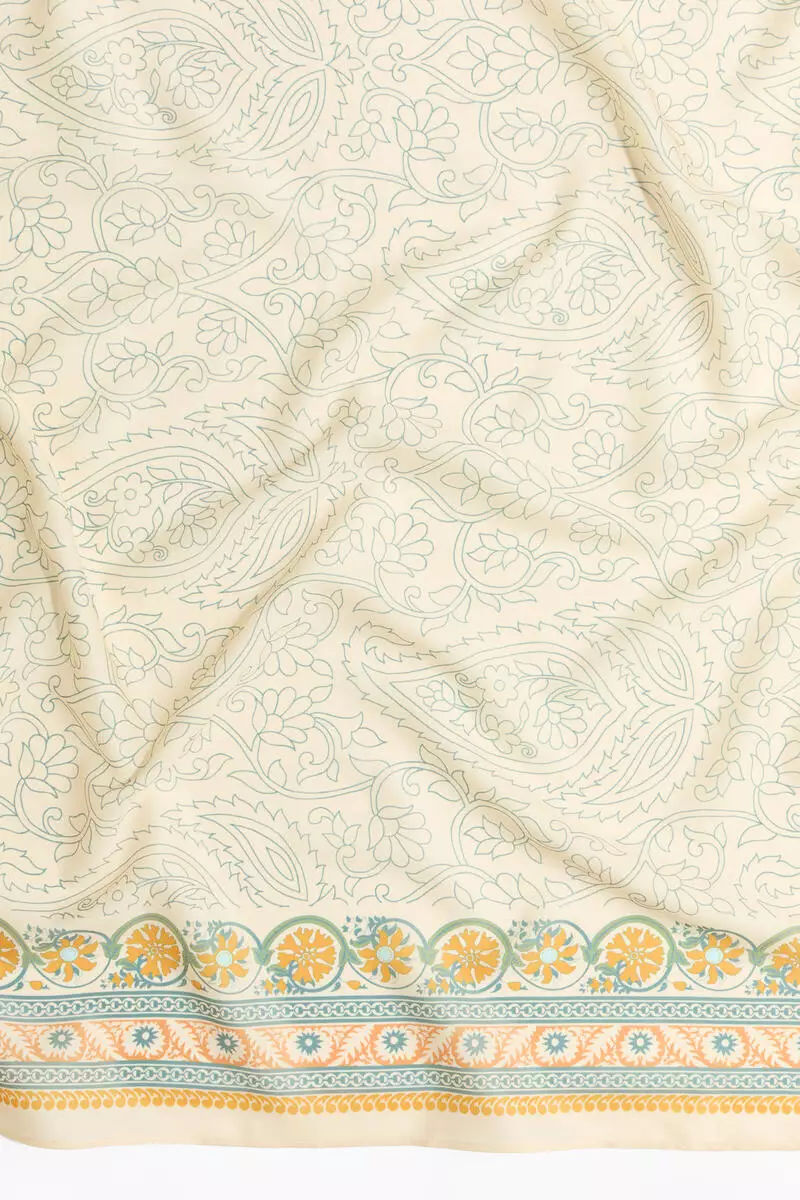 Printed satin scarf