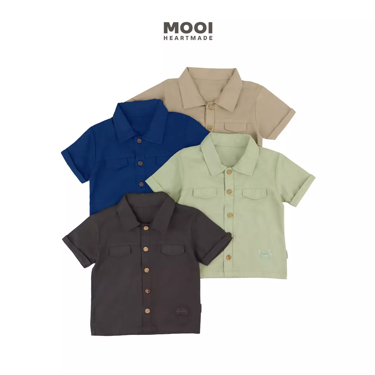 Mooi Kemeja Anak Laki-laki Koa Shirt - Grey