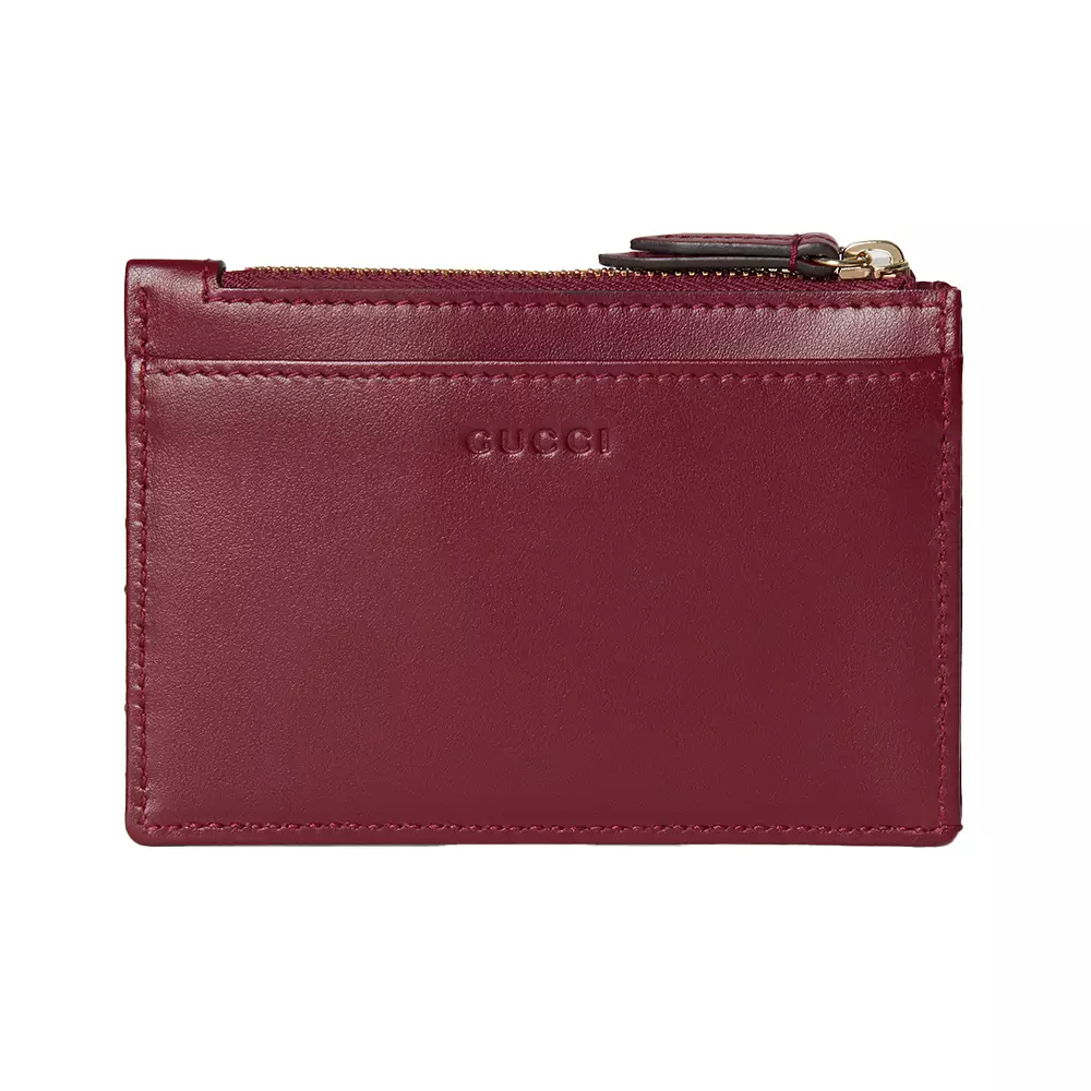 Jual Gucci GG Marmont Zip Key Card Case Matelassé Leather Rosso