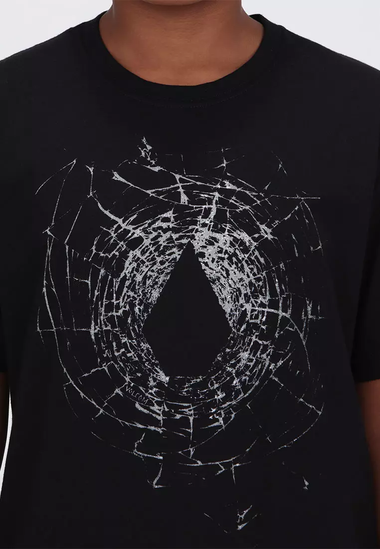 YRG CRACKED STONE SHORT SLEEVE TEE BLACK