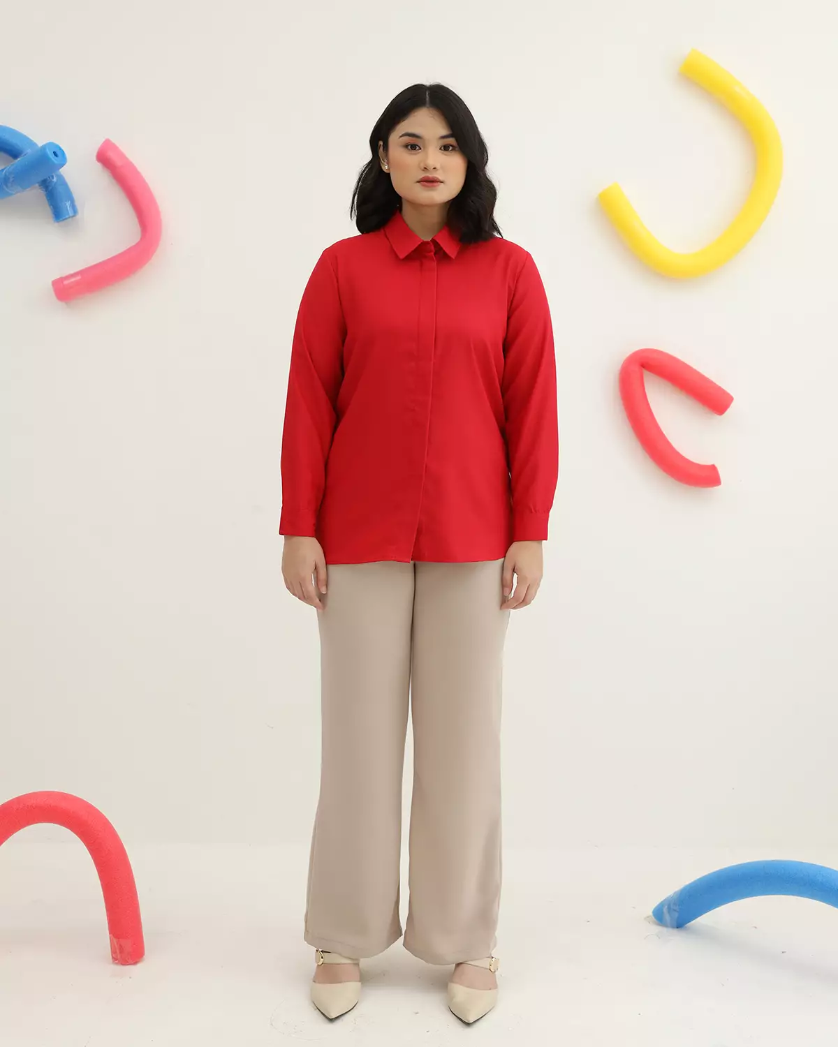 Geulis.id DAILY SHIRT RED SERIES (3 warna) Top - MAROON